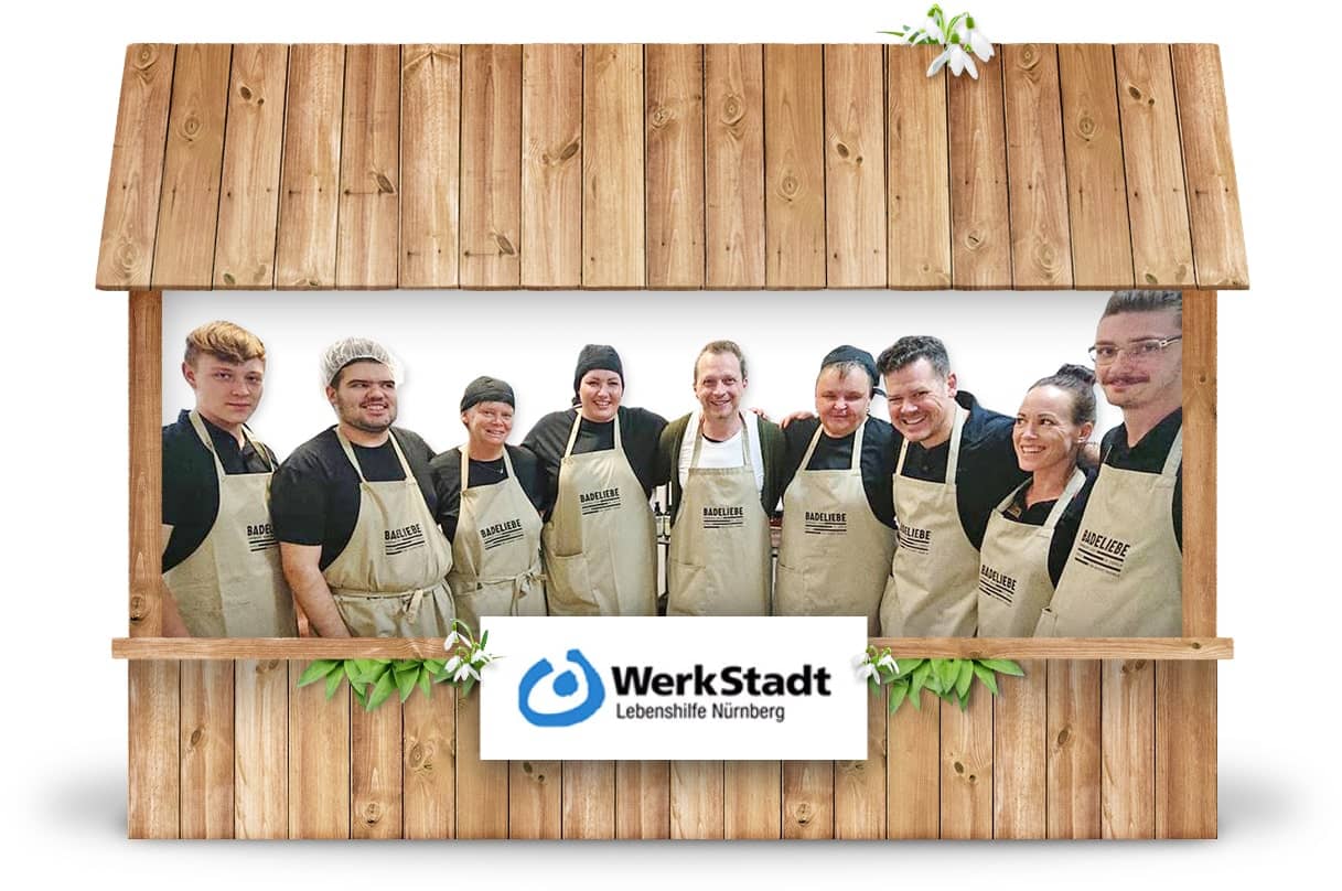 Alternativer Sommermarkt Nürnberg und virtueller Online-Sommermarkt von WerkStadt Lebenshilfe Nürnberg mit Seifen Badeliebe und Brotbackmischung im Glas Bottlebread bei Werky Behindertenwerkstatt kaufen