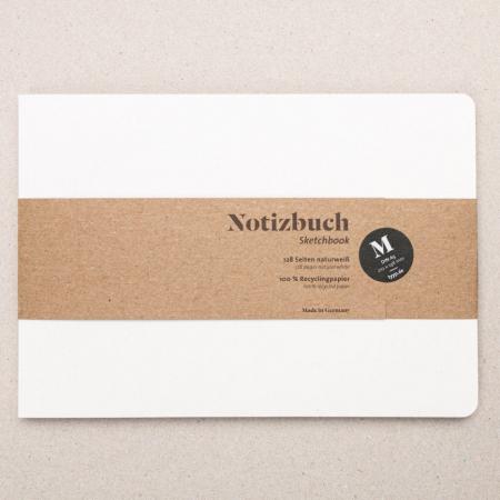 Notizbuch A5 Querformat „Blanko“ – Kreativ quer gedacht auf Recyclingpapier--werky