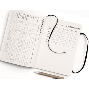 Buchkalender 2026 mit Schweizer Broschur-tyyp-werky