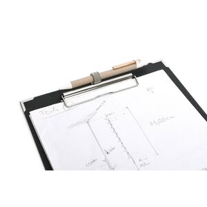 Klemmbrett mit Blockklemme und Stifthalter--werky